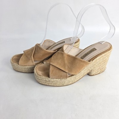 Zara Wildleder Espadrille Pantoletten Plateau Blockabsatz Boho Urlaub Sandalen UK 5