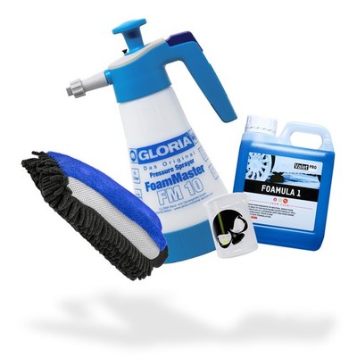 ValetPRO Foam Set - Foamula 1 Snow Foam 1L + Gloria Foam Master 1L + Messbecher