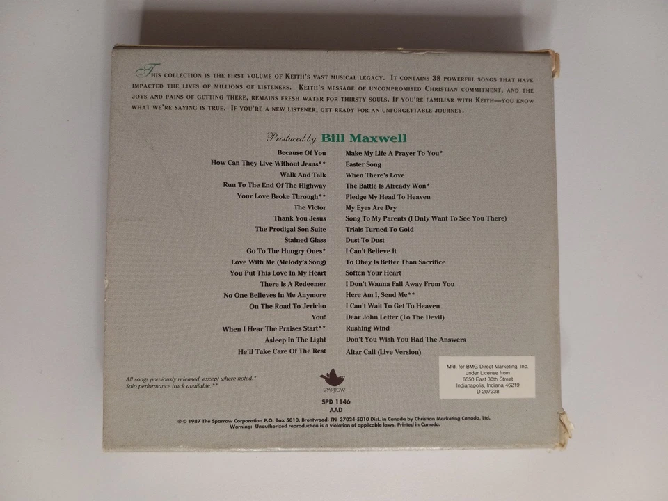 Кит Грин: Министерство лет том 1 1977-1979 2-CD бокс-сет w/буклет, 1987 - Изображение 2 из 4