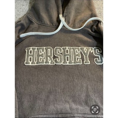 VTG Sport Pro-Weave Hersheys Hoodie Men XL Brown Spellout Heavyweight Sweatshirt
