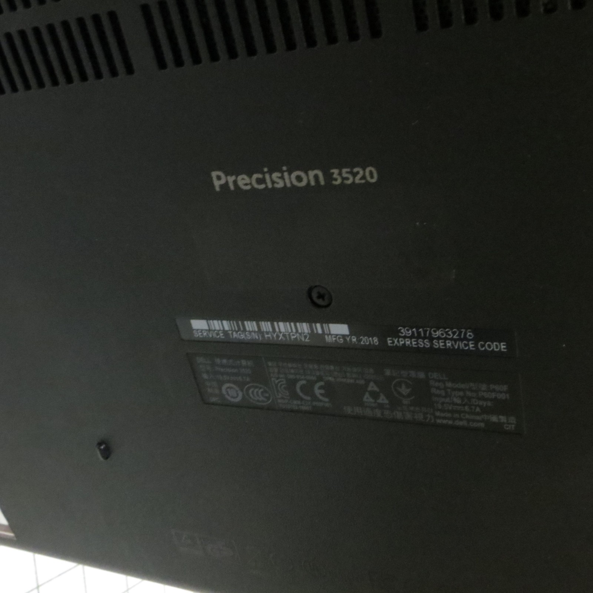 Dell Precision 3520 Intel i7 8GB RAM 256GB SSD 15.6