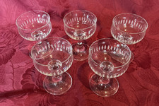 5 Likörschalen geschliffen, Lausitzer Glas, Schnapsgläser Eierlikör DDR Vintage