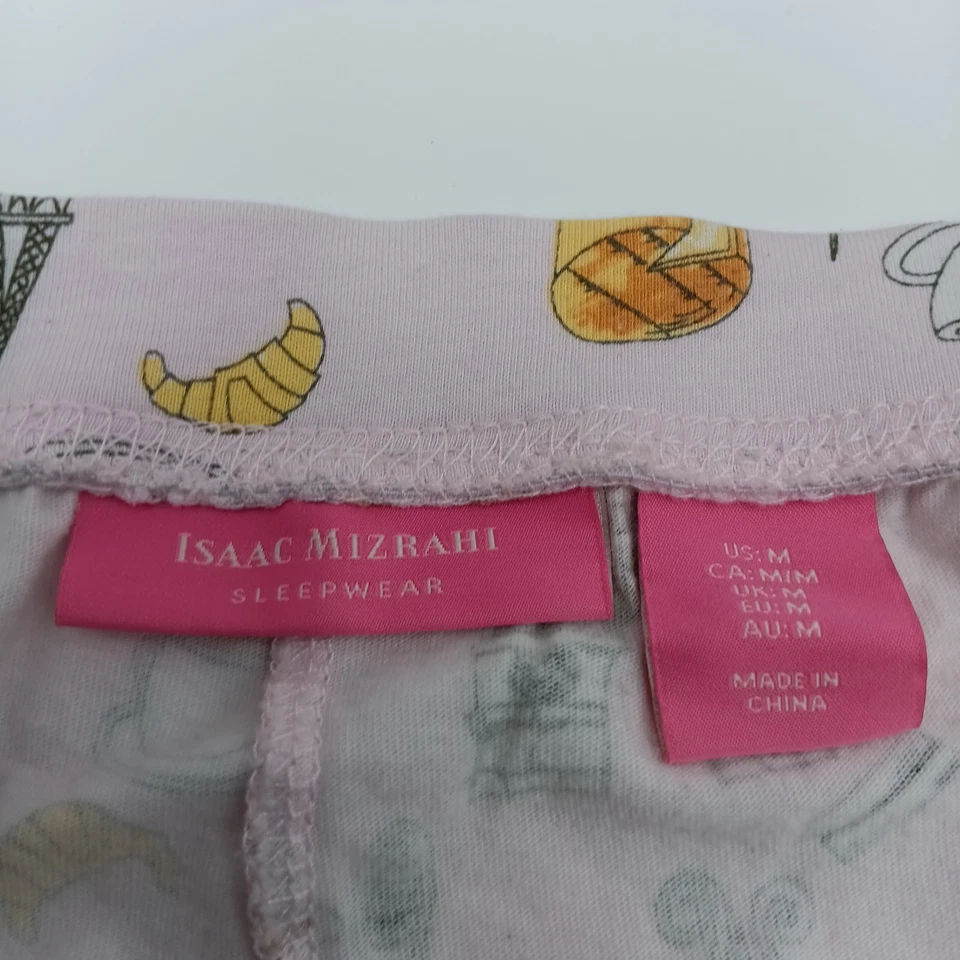 Isaac Mizrahi Pajama Pants Womens Medium Pink Paris Theme Sleepwear - Image 2 of 4
