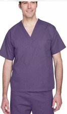 Harriton Adult XL Scrub Top DEEP PURPLE M897 Purple Scrub Top