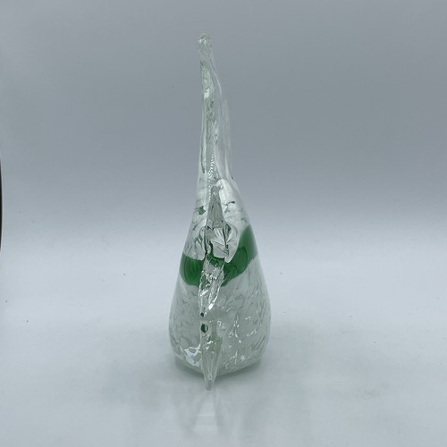 Bella Caza Ganz Art Glass White Green Tropical Fish Paperweight Sculpture - Picture 4 of 12