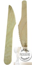 1000 x WOODEN BIRCHWOOD KNIVES - DISPOSABLE PARTY CAFE CANTEEN CUTLERY 100% ECO
