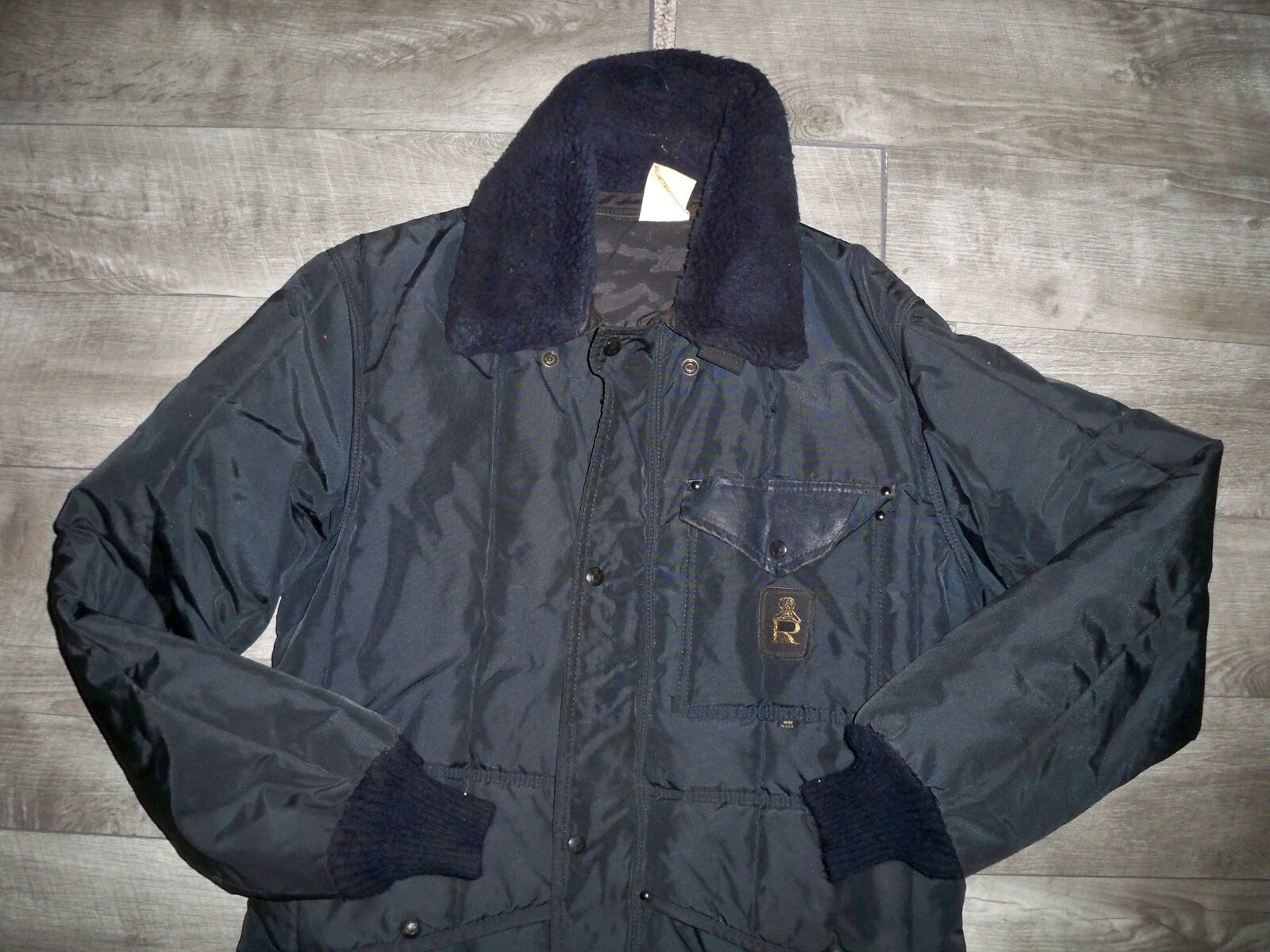 RefrigiWear Sherpa Insulated Black Chore Barn Work Jacket W/ Collar Men's Large