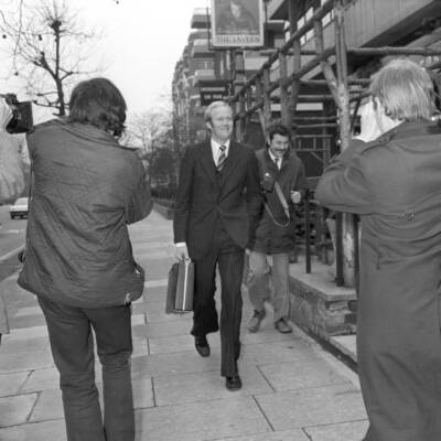Tony Greig arrives at Lords cricket ground in London to ap - 1978 Cricket Photo