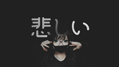Anime aoi ogata gles minimalism monochrome mask girls Playmat Gaming Mat Desk