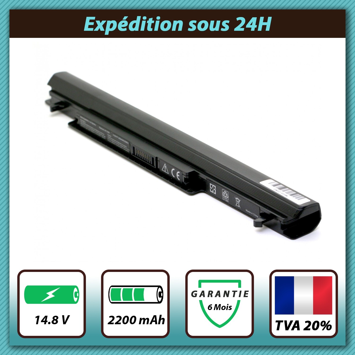 Batterie Asus A56CM pour travailler en déplacement sans chargeur secteur original