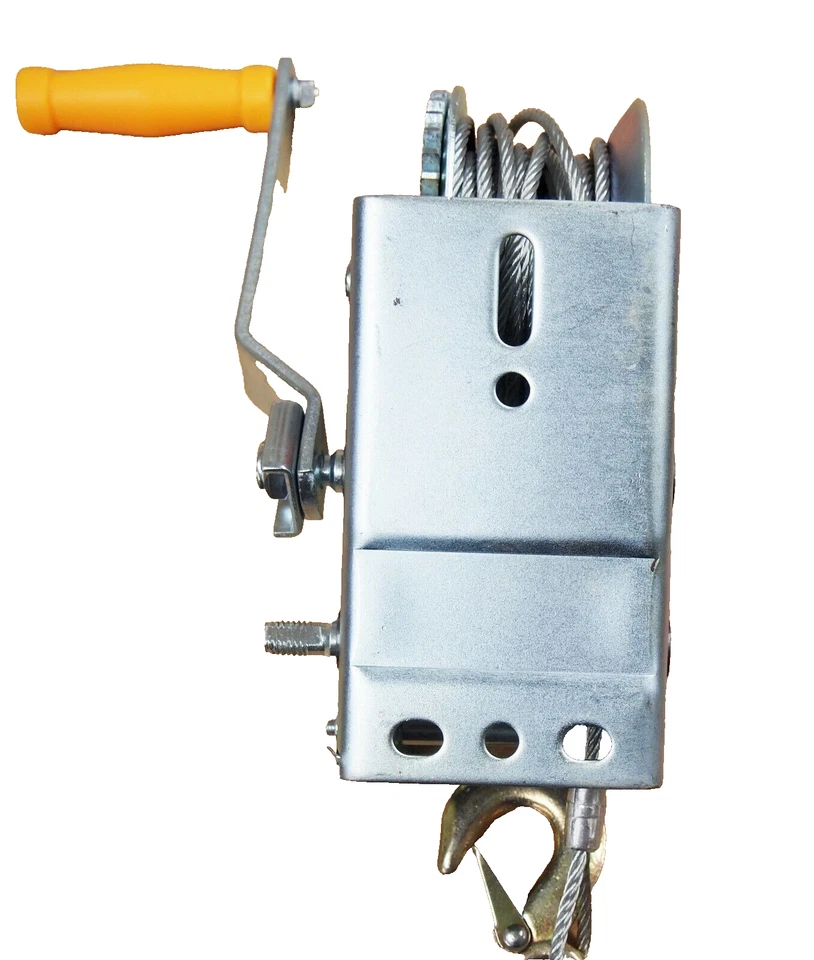 2000LB H.D. Cabrestante manual doble engranaje cable de acero ATV remolque remolque barco 680003 Foto 4 de 4