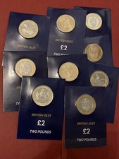 �2 50p Blue Coin Holder Self adhesive Card & PAGE FOR UK IOM GIBRALTAR (No Coins