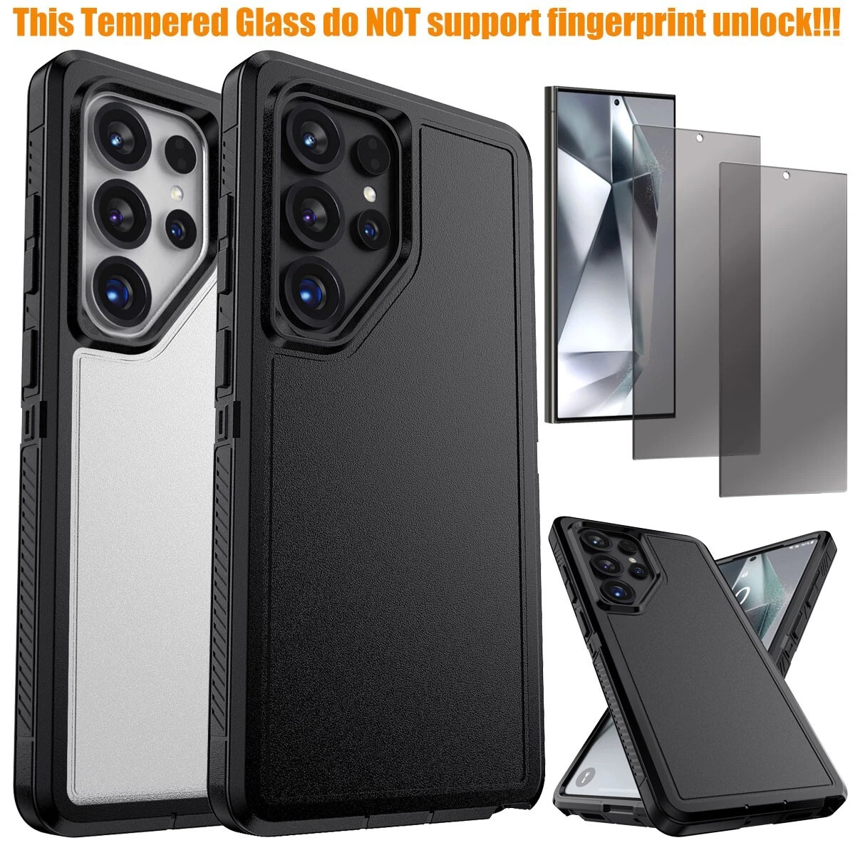 For Samsung S24 Plus S24 Ultra Dual Layers Case Cover   Privacy Screen Protector