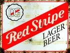 Vintage Red Stripe lager beer label ad reproduction steel sign bar decor