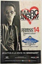 Marc Anthony Valentine&rsquo;s Day Concert  11 x 17 Poster Webster Bank Arena