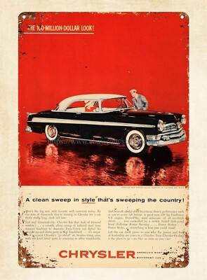 1955 Ad Vintage automotive  Deluxe Newport metal tin sign