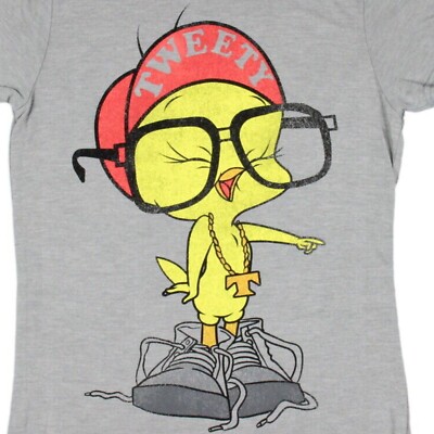 T-shirt TWEETY Junior Taille L Looney Tunes Neuf Avec étiquettes - Marron