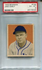 1949 Bowman #106 Jake Early PSA 6 EX-MT Washington Senators