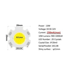 20pcs Led Smd Cob Chip 20mm 3w 5w 7w 10w Downlight 250ma Lamp Blub 20pcs Led Smd Cob Chip 20mm 3w 5w 7w 10w Downlight 250ma Lamp Blub