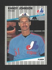 1989 Fleer #381 RANDY JOHNSON Raw - Montreal Expos - Black Out Variation RC