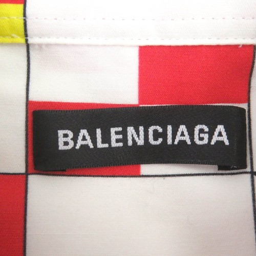 Balenciaga 18SS 556869 Cotton Flag Oversized Short Sleeve Shirt White Size 38 - Picture 7 of 10