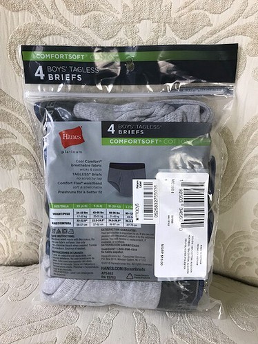 Hanes Platinum 4 Pair Pack Boy's Tagless Comfort Soft Boxer Briefs Size S/P 6-8 - Picture 2 of 6