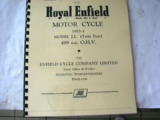 Royal Enfield Bullet 500cc J2 Twin Port PARTS BOOK Manual 1953-54 REP04