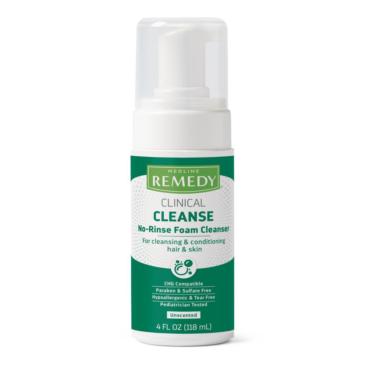 Remedy Clinical No-Rinse Foam Skin Cleanser, Unscented, 4 oz., Case of ...