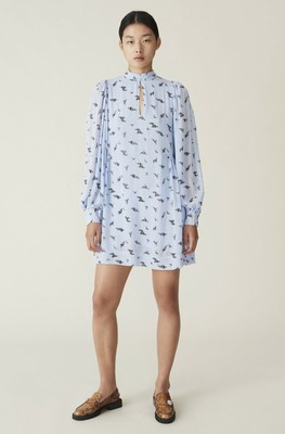 printed georgette ganni