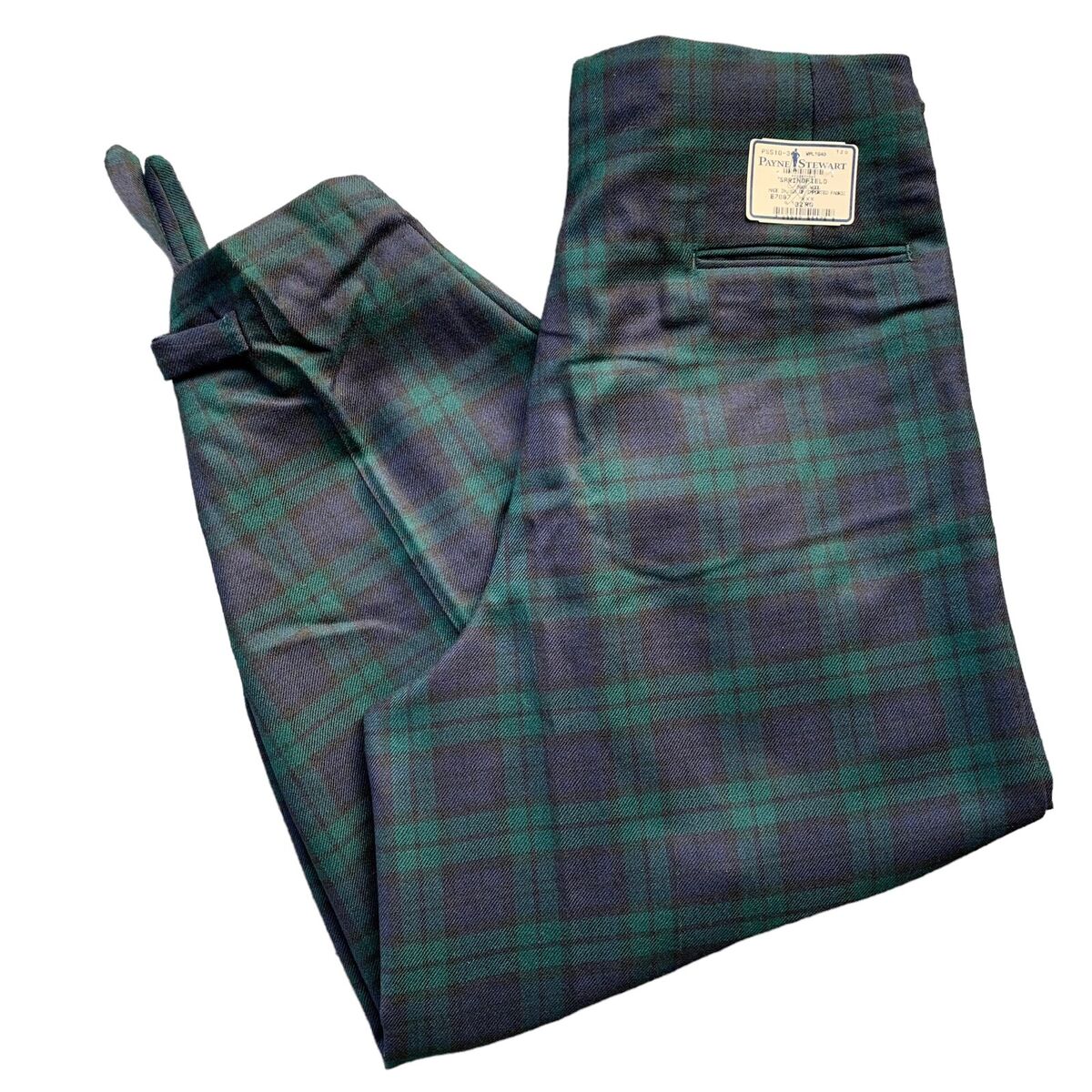 Vintage PAYNE STEWART Men's 32 100% Wool Blue Green Plaid Vintage PAYNE STEWART Men's 32 100% Wool Blue Green Plaid