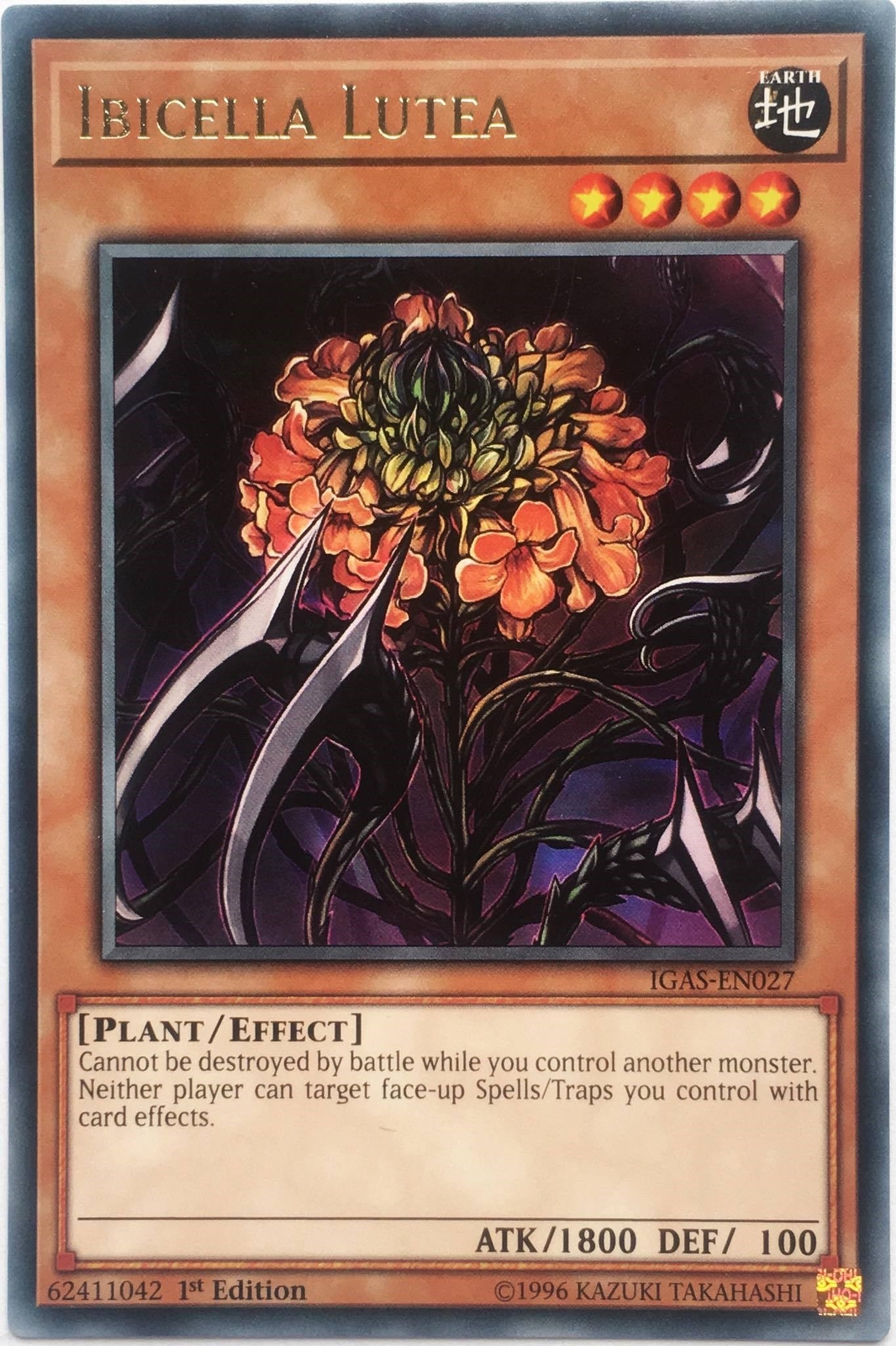 Yu-Gi-Oh! Ibicella Lutea Card - IGAS-EN027 Rare - 1st Edition - From Ignition Assault Booster Set