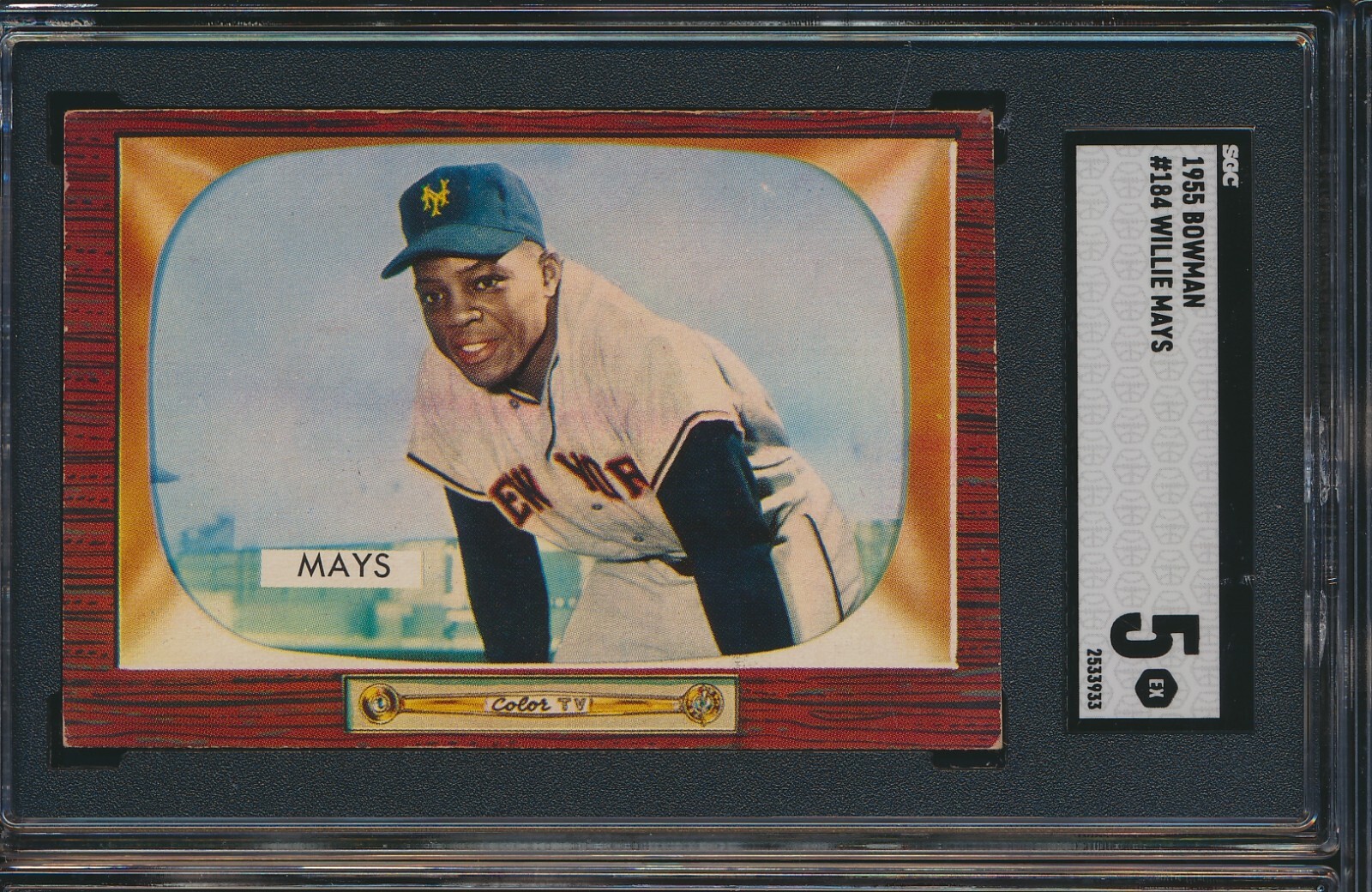 1955 Bowman - #184 Willie Mays SGC 5 WELL CENTERED AMAZING PRESENTATION