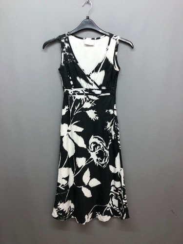 PRINCIPLES Black & White Floral Linen Sleeveless Sun Dress UK 6 EUR 34 US 2 - Picture 2 of 12