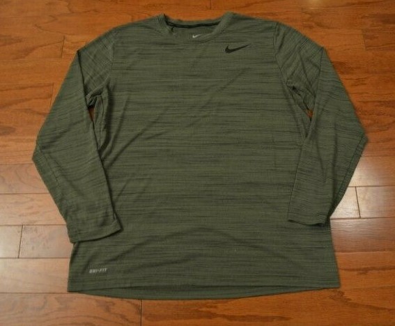 olive green nike long sleeve shirt