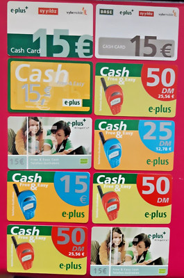 10 telephone cards Germany prepaid card e.plus free & easy P12