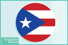 PUERTO RICAN FLAG ROUND Vinyl Decal Car Truck Sticker CUSTOM SIZES Puerto Rico