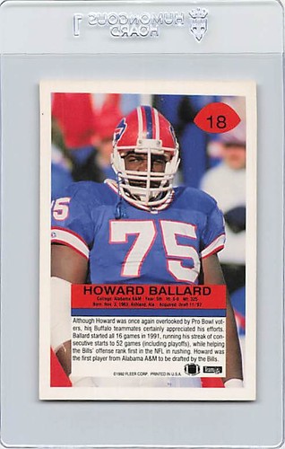 1992 Fleer #18 Howard Ballard Bills Signed Auto *K8271 - Picture 2 of 2