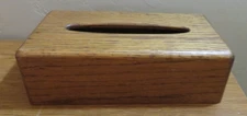 VINTAGE WOODED TISSUE BOX HOLDER COVER RECTANGULAR