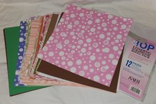 Scrapbook Paper and 7 Refill Lot Top Loading - Solid and Designs