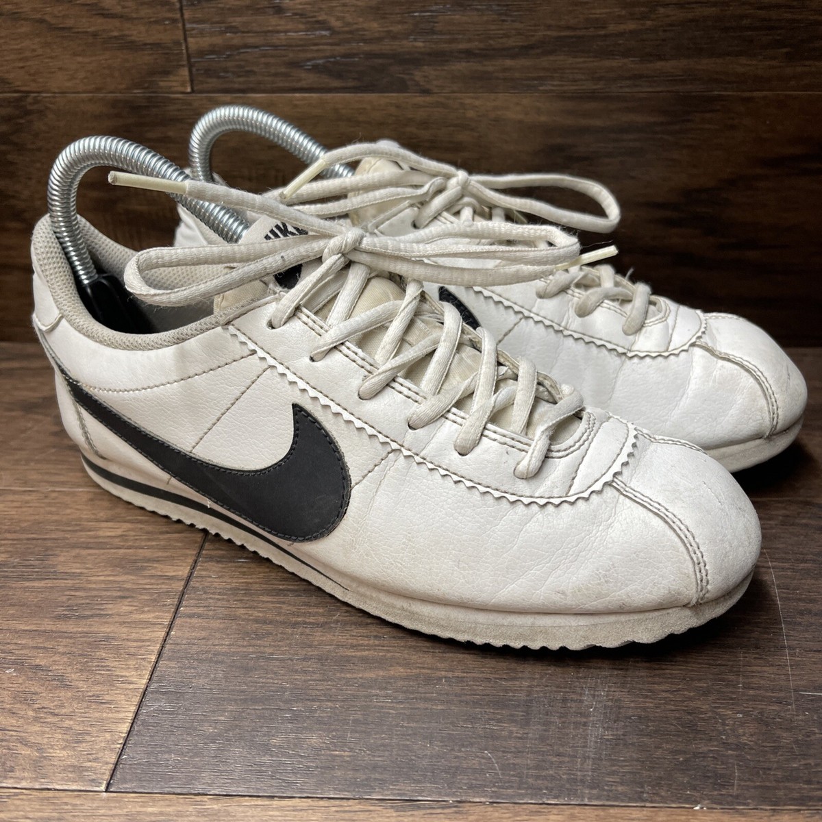nike cortez white with black swoosh