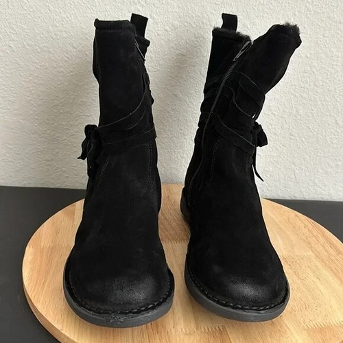 Botines Miz Mooz Gamuza Ancho Ancho Forrados de Lana-Negro (EU 39 (8.5/9W) a519389 - - Imagen 8 de 9