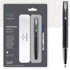 Parker Frontier Mattschwarzer Füllfederhalter Chromrand (1er Pack)