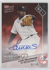 2017 Now Topps Online Exclusive Post Season Red 2/10 Luis Severino Auto 0ws