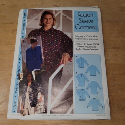 Sewing Step by Step Pattern Raglan-Sleeve Garments 012-052-125 Sz 4-22