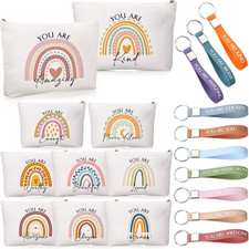 10 Set Inspirational Gifts Bulk for Women with 10 Keychains and 10 Bags Thank Yo