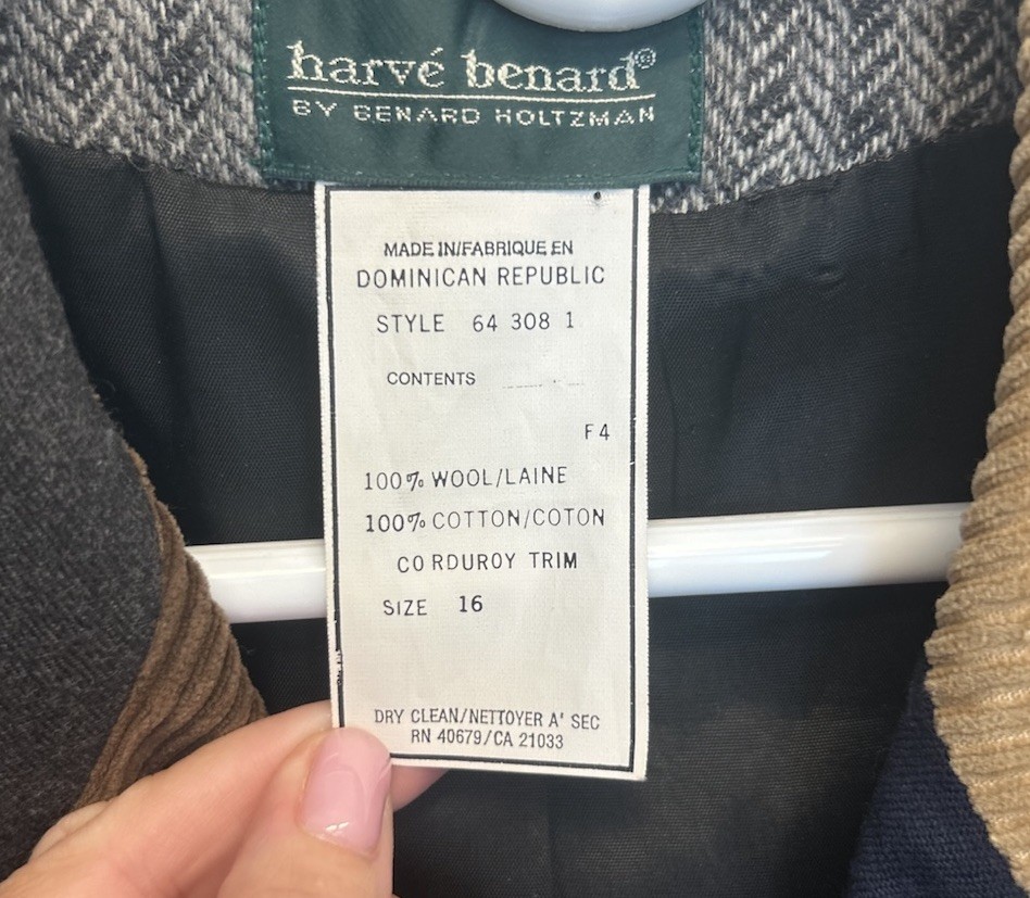 Harvé Benard 100% Wool Patchwork Tailored Blazer … - image 7