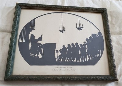 Vintage Silhouette George Frederick Handel Conducting A Rehearsal Of The Messiah