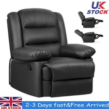 PU Recliner Armchair Manual Reclining Chair with Padded Seat Lounge Single Sofa