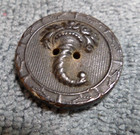 3 Antique Pressed Horn Carved Picture Buttons CORNUCOPIA WHEAT PENTAFOIL — photo 4