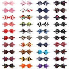 Dog Bow Ties, 40 PCS Pet Neck Bows, Bulk Pet Bowties with 40pcs-vivid